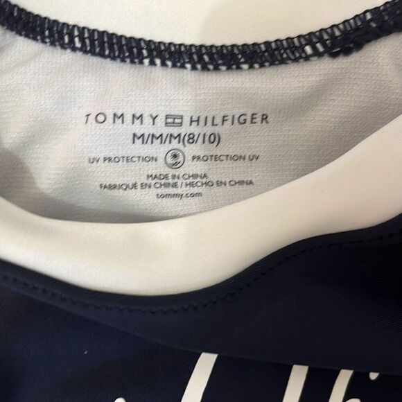 NWT Tommy Hilfiger Girls Two Piece Swim Suit Long Sleeve Set Size M 8/10 - Picture 5 of 8